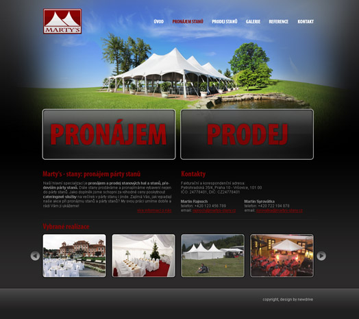 redesign of Martys tents website is just finishing