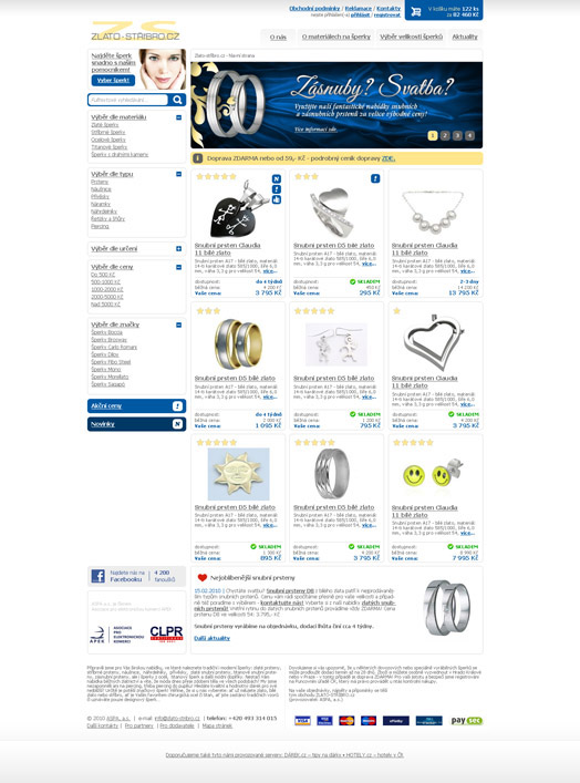 redesign of significant czech web jewellery zlato-stribro.cz